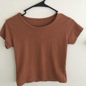 Brandy Melville Burnt Orange Crop Tee